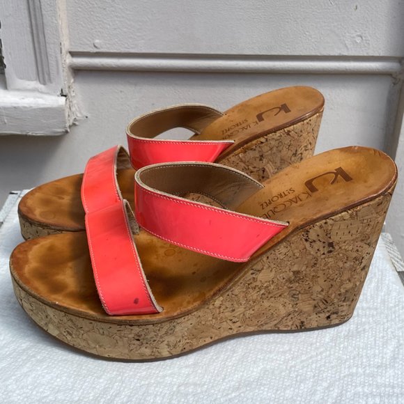 K JACQUES St Tropez Cork Wedge platform sandals  Size EU 37 - Picture 5 of 14